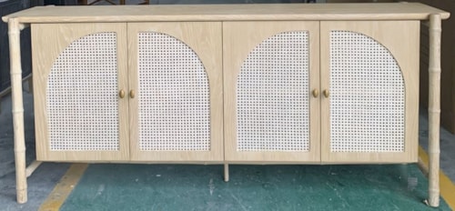 Traditional 4-Door Accent Cabinet with Adjustable Shelves