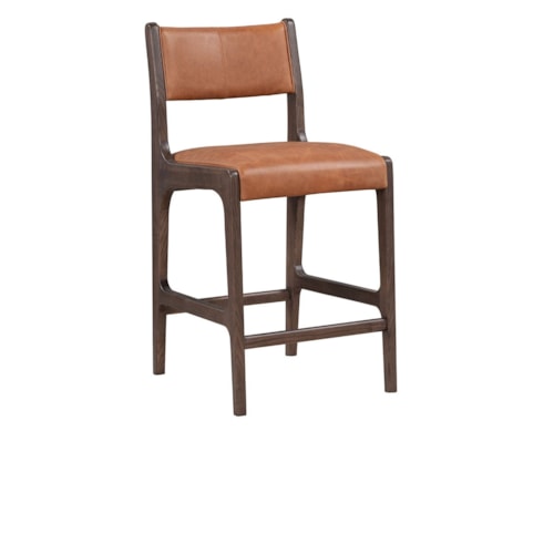 Transitional Counter Stool with Wooden Legs