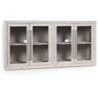 Transitional 4-Door Cabinet with Removable Shelves