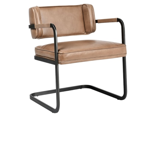 Transitional Dining Arm Chair with Iron Frame