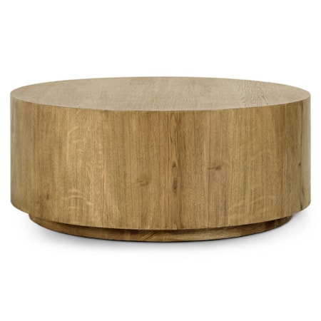 42" Round Coffee Table W/Casters Light Brown