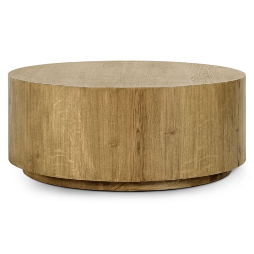 42" Round Coffee Table W/Casters Light Brown