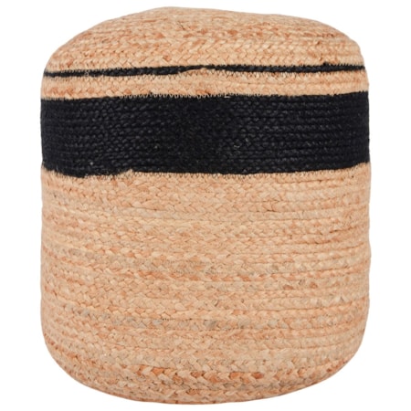 Faro Jute Natural/Black Pouf 15X15x15