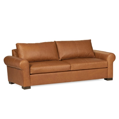Rivera Small Sofa With Roll Arm, Oste River Leather, Beige