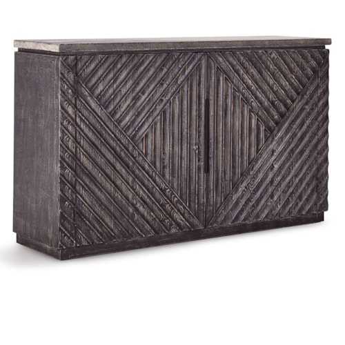 Rustic 2-Door Cabinet with Stone Top