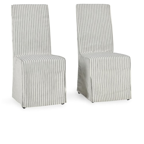 Upholstered Dining Chair Striped Set Of 2