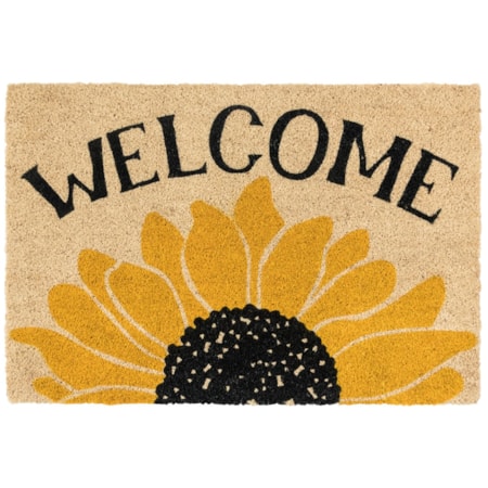 Doormat Welcome Sunflower Gold/Black 24x36