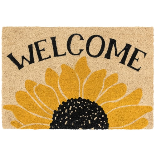 Doormat Welcome Sunflower Gold/Black 24X36