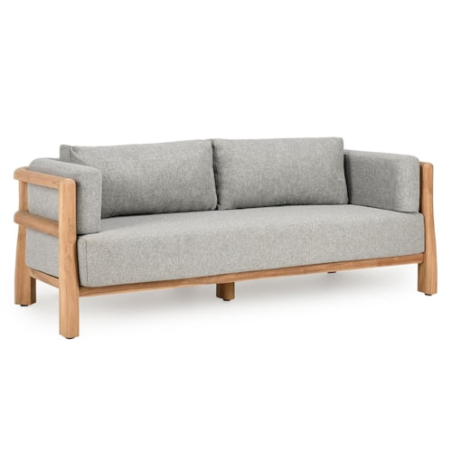 Casual Outdoor Sofa with Seat and Back Cushions