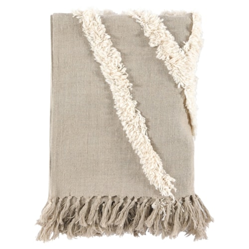 Tc Sundial Ivory/Natural Throw 50X70