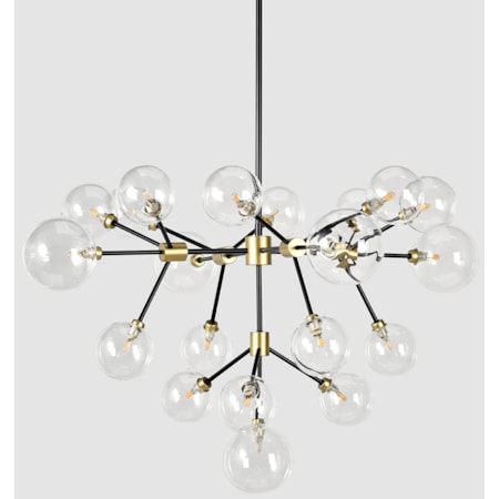 Phoenix Chandelier Black/Gold