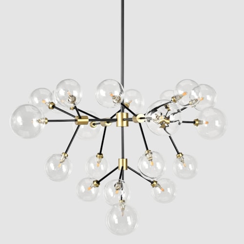 Phoenix Chandelier Black/Gold