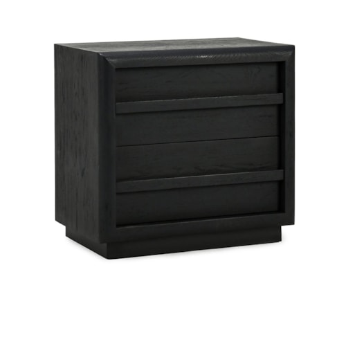 Transitional 2-Drawer Nightstand with Plinth Base