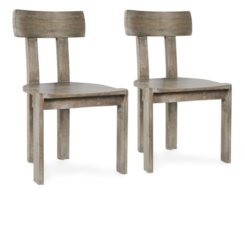 Rustic Set of 2 Dining Side Chairs with Floor Protectors