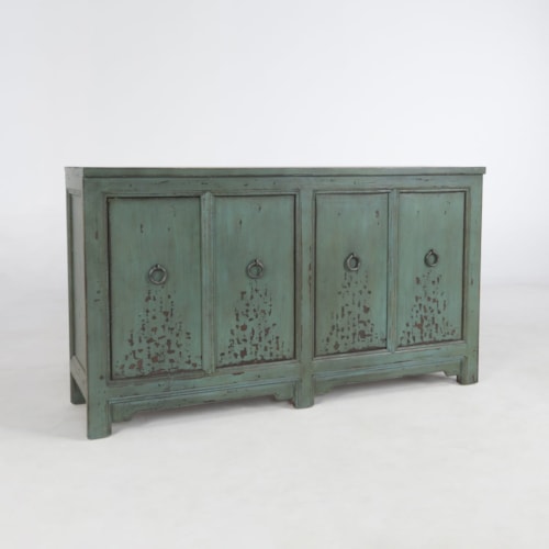 Rustic 4-Door Buffet with Fixed Shelving