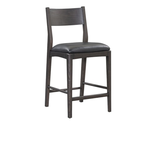 Transitional Upholstered Counter Stool with Open Back