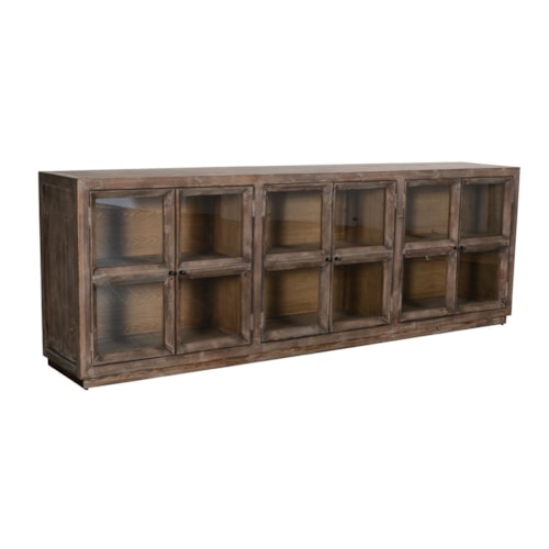 Rustic 6-Door Cabinet with Reclaimed Wood Construction