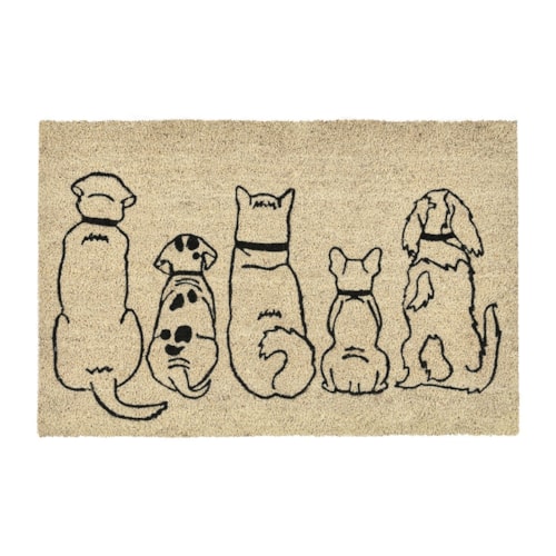 Doormat Pup Club Black/Sand 24X36