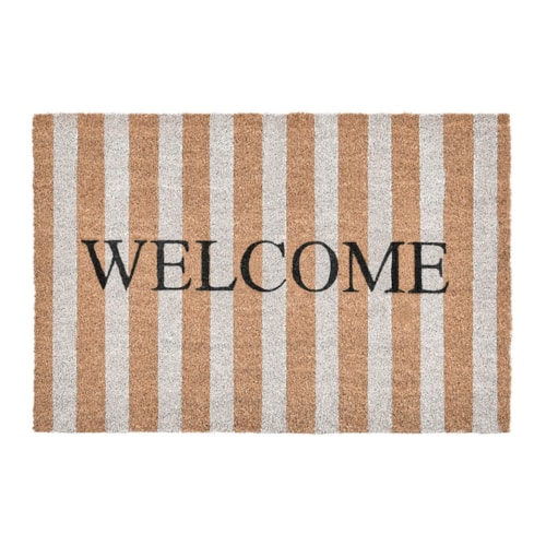 Doormat Striped Welcome Natural 24X36