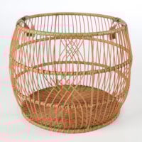Rattan Iron Natural Basket Medium 21X21x16