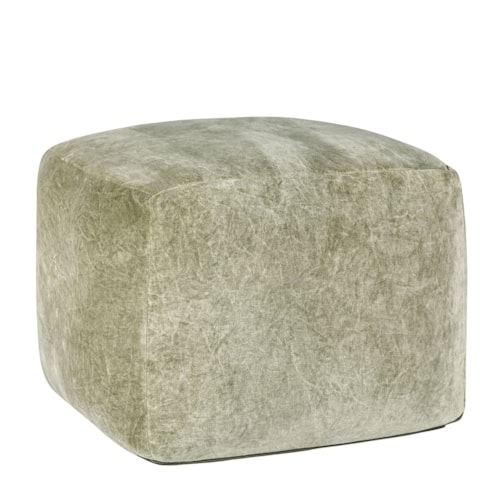 Casual Cube Pouf with Velvet Upholstery