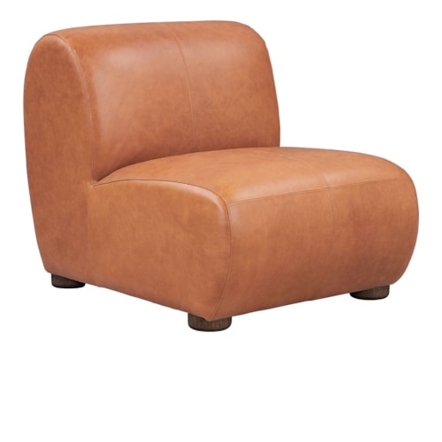 Casual Accent Chair with Block Leg