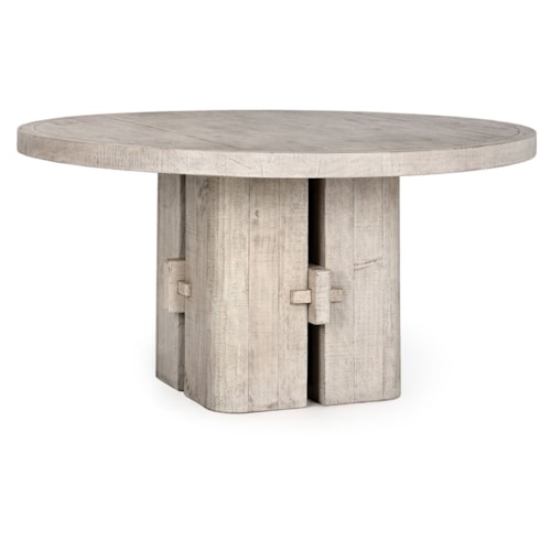 Rustic 60" Round Dining Table with Single Pedestal