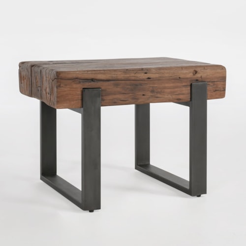 Rustic End Table with Reclaimed Wood