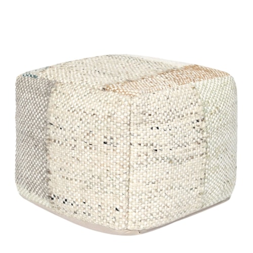 Casual Cube Pouf with Velvet Upholstery