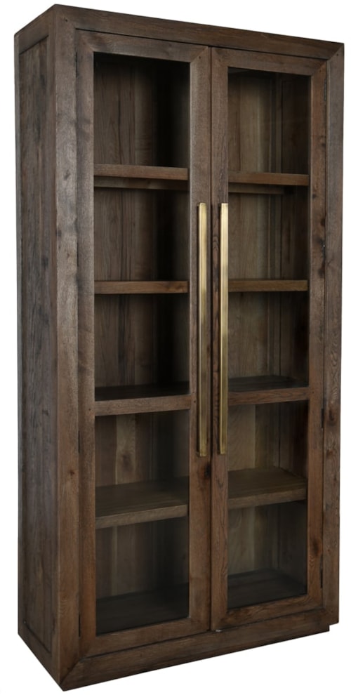 Transitional 2-Door Tall Cabinet with Adjustable Shelving