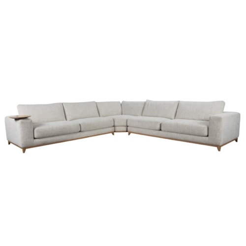 Transitional Sectional Sofa with Round Side Table