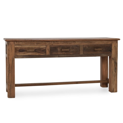 Rustic 3-Drawer Console Table