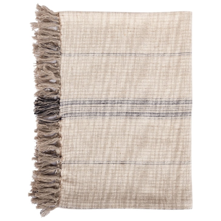 Classic Home THROWS Tc Ria Natural/Black Throw 50X70