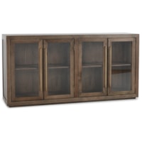 Transitional 4-Door Cabinet with Removable Shelves