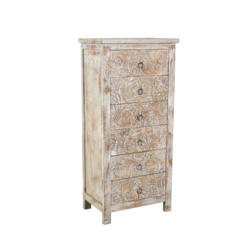 Global 6-Drawer Chest with Ornate Detailing