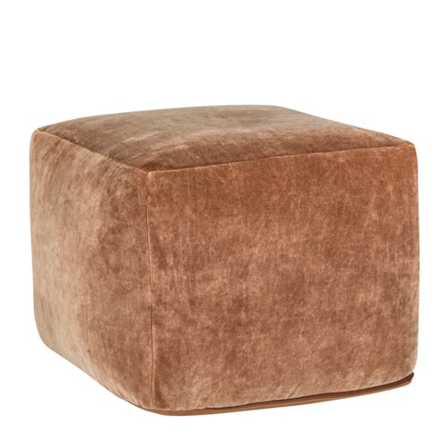 Casual Cube Pouf with Velvet Upholstery
