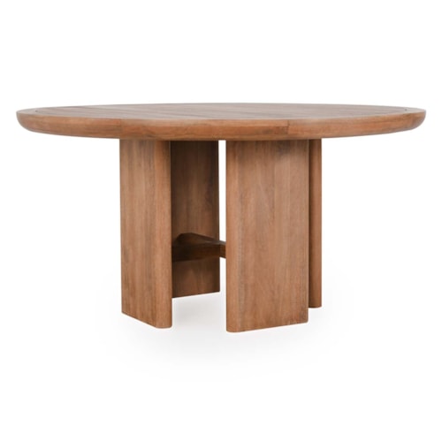 Transitional 60" Round Dining Table with Pedestal Base
