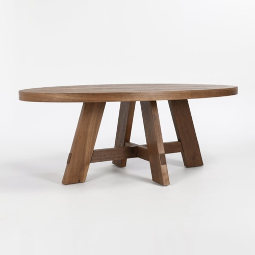 Rustic 80" Oval Dining Table with Tapered Base