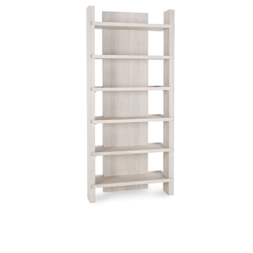 Transitional 6-Shelf Bookcase with Semi-Open Back