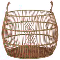 Rattan Iron Lt Natural Basket Large 26X26x18