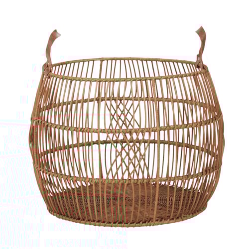 Rattan Iron Lt Natural Basket Large 26X26x18