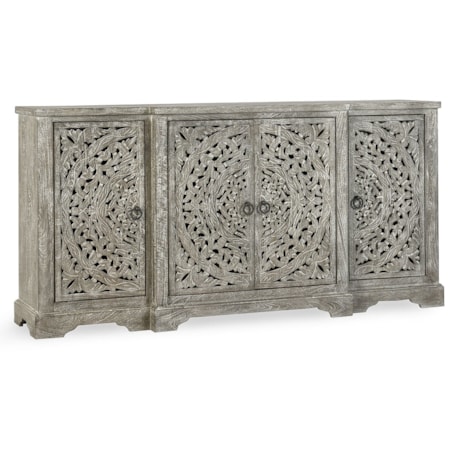 Mango Wood Breakfront 4Dr Cabinet