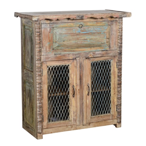 Rustic 2-Door Cabinet with Reclaimed Wood