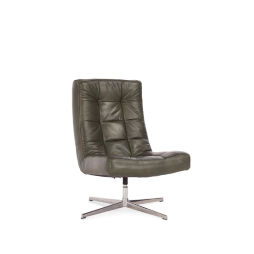 Casual Swivel Accent Chair with Waffle Tufting