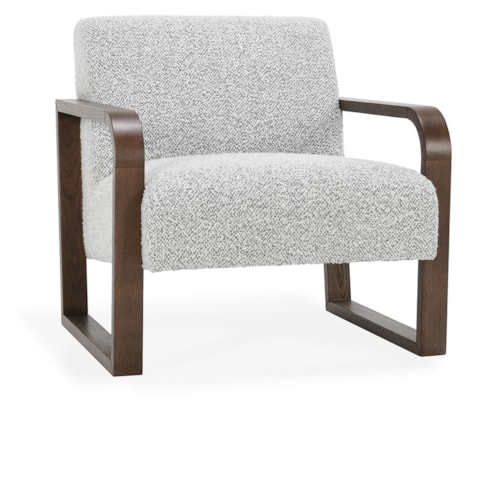 Rustic Accent Chair with Wood Arm