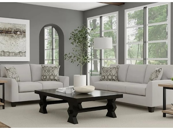 Contemporary Sofa & Loveseat Set