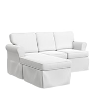 Contemporary 3-Piece Upholstered Reversible Chaise Sectional Sofa with Skirted Legs