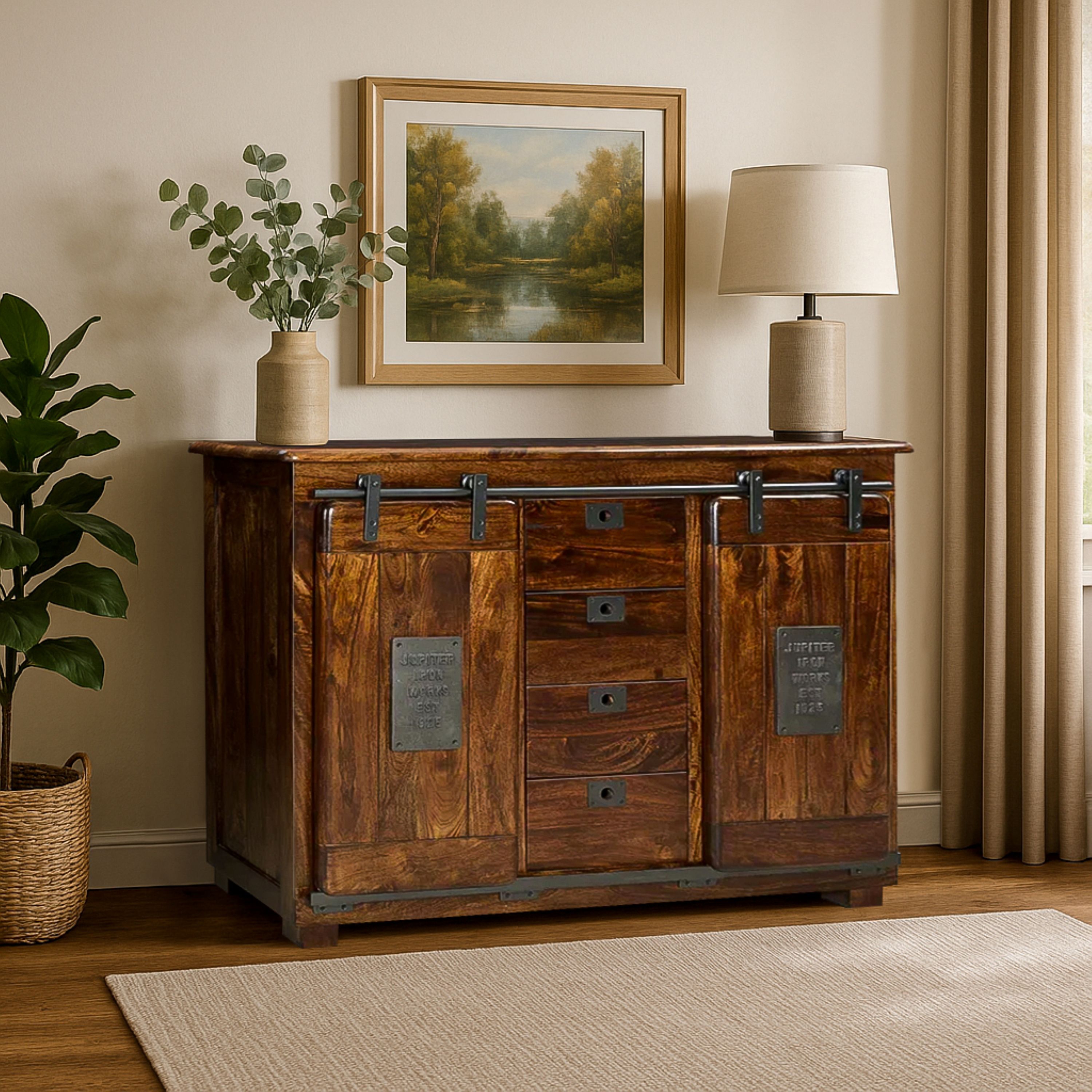 HH2 Home Home Creations Dun 4-Drawer Sideboard