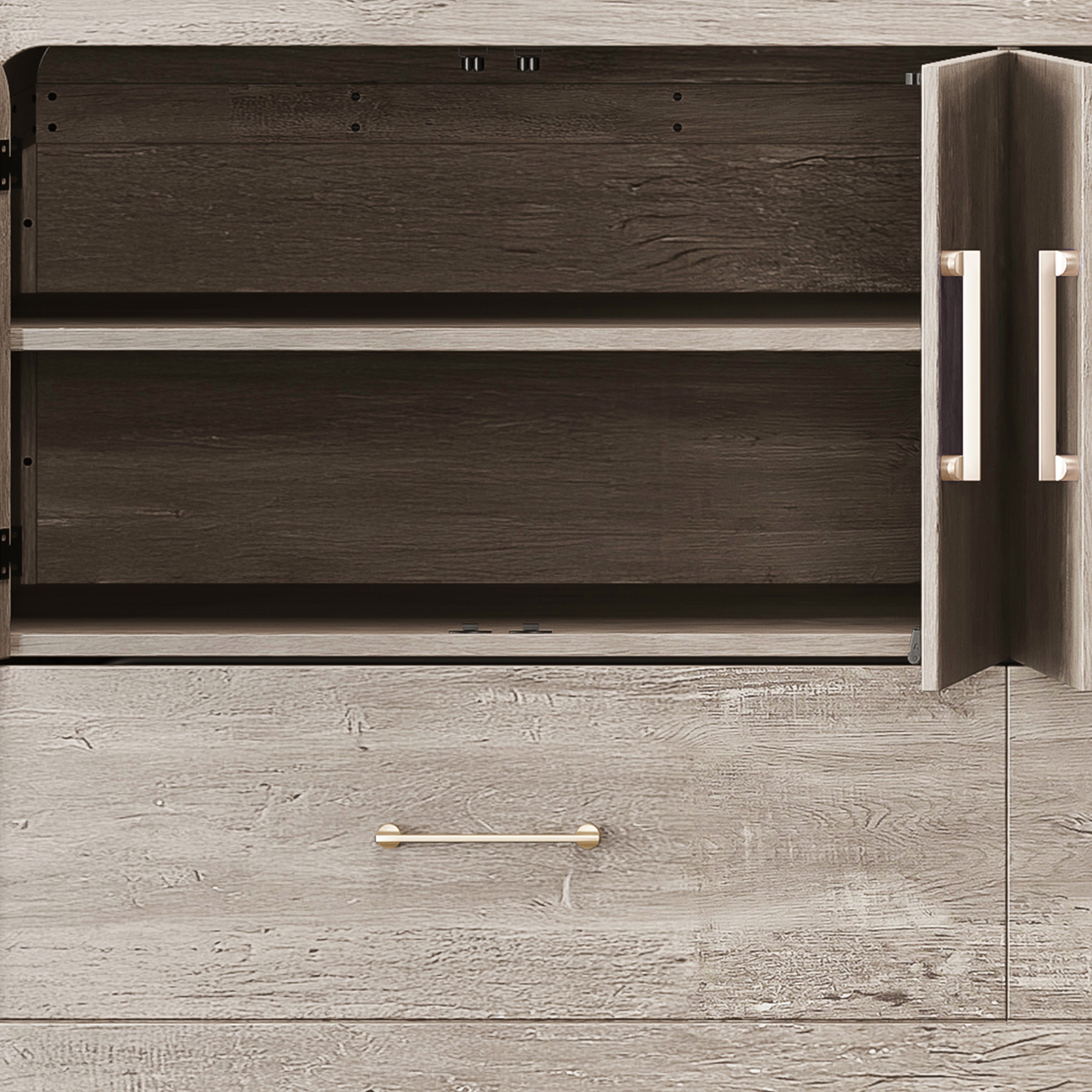 HH2 Home Juna 4-Door Console Cabinet Queen Bed