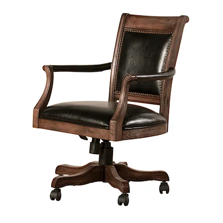 Freeport Wood Adjustable Height Swivel Caster Chair